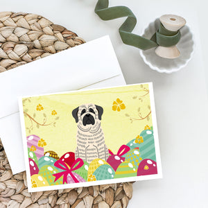 Easter Eggs Mastiff Brindle White Greeting Cards And Envelopes Pack Of 8