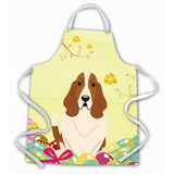 Caroline'S Treasures Easter Eggs Basset Hound Apron, Large, Multicolor