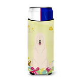Caroline'S Treasures Easter Eggs South Russian Sheepdog Michelob Ultra Hugger For Slim Cans, Slim Can, Multicolor