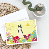 Easter Eggs West Siberian Laika Spitz Greeting Cards And Envelopes Pack Of 8