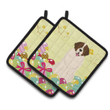 Caroline'S Treasures Easter Eggs Moscow Watchdog Pair Of Pot Holders, 7.5Hx7.5W, Multicolor
