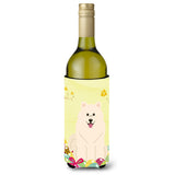 Caroline'S Treasures Bb6030Literk Easter Eggs Samoyed Wine Bottle Beverage Insulator Hugger, 750Ml, Multicolor