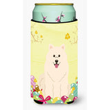 Caroline'S Treasures Easter Eggs Samoyed Tall Boy Beverage Insulator Hugger, Multicolor