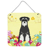 Caroline'S Treasures Eggs Salt And Pepper Easter Standard Schnauzer Metal Print, 6 X 6, Multicolor