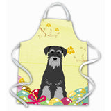 Caroline'S Treasures Easter Eggs Standard Schnauzer Black Grey Apron, Large, Multicolor