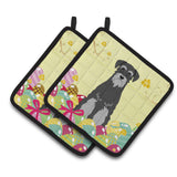 Caroline'S Treasures Bb6034Pthd Easter Standard Schnauzer Pair Of Pot Holders, 7.5 X 7.5, Multicolor
