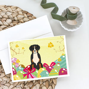 Easter Eggs Greater Swiss Mountain Dog Greeting Cards And Envelopes Pack Of 8