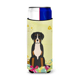 Caroline'S Treasures Easter Greater Swiss Mountain Dog Michelob Ultra Hugger For Slim Cans, Slim Can, Multicolor