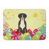 Caroline'S Treasures Easter Eggs Greater Swiss Mountain Dog Machine Washable Memory Foam Mat Doormats, Multicolor