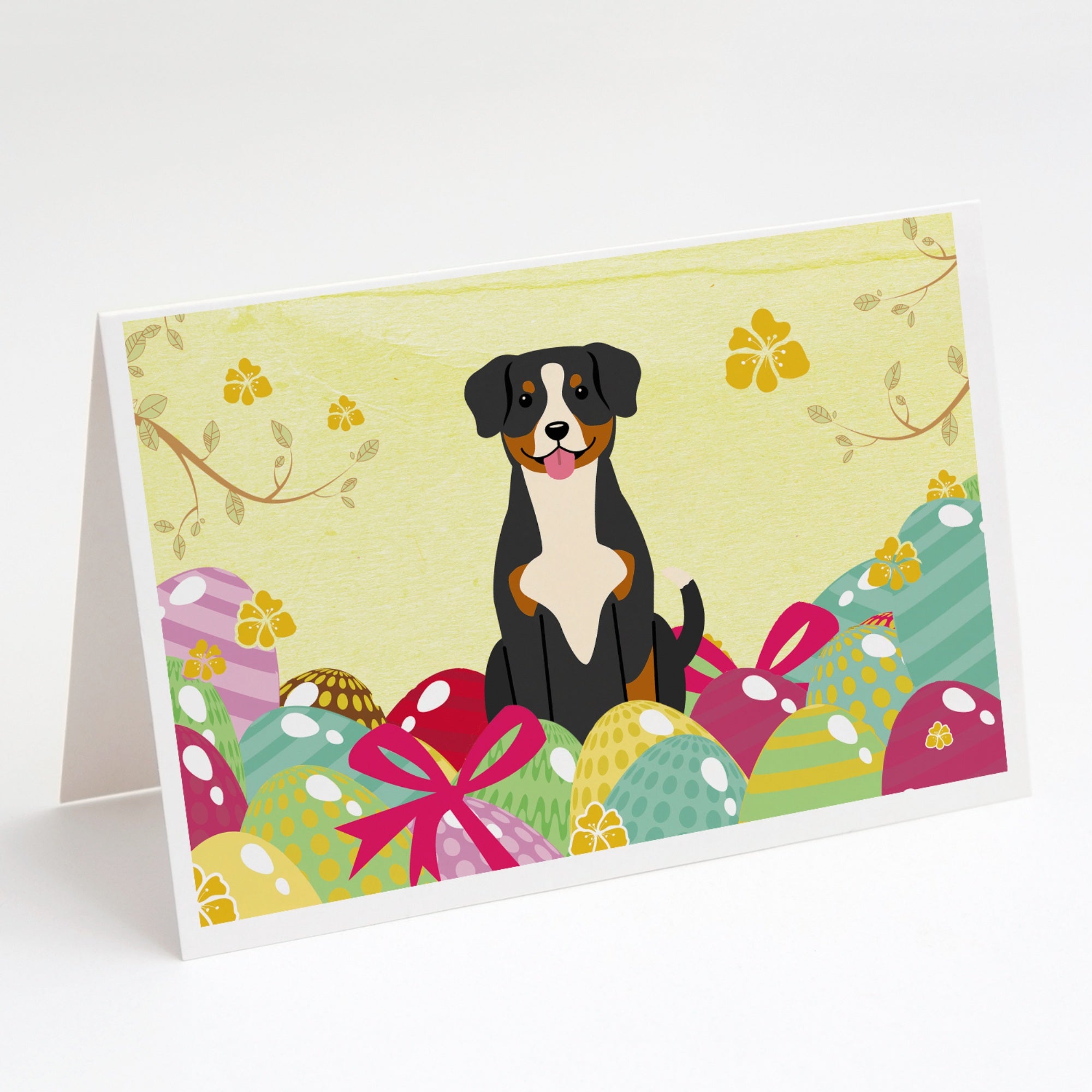 Easter Eggs Entlebucher Greeting Cards And Envelopes Pack Of 8
