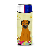 Caroline'S Treasures Easter Eggs Border Terrier Michelob Ultra Hugger For Slim Cans, Slim Can, Multicolor