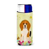 Caroline'S Treasures Easter Eggs Beagle Tricolor Michelob Ultra Hugger For Slim Cans, Slim Can, Multicolor