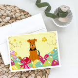 Easter Eggs Airedale Greeting Cards And Envelopes Pack Of 8