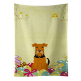 Caroline'S Treasures Easter Eggs Airedale Kitchen Towel, Multicolor, 25 X 15