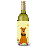 Caroline'S Treasures Bb6041Literk Easter Eggs Airedale Wine Bottle Beverage Insulator Hugger, 750Ml, Multicolor