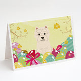 Easter Eggs Westie Greeting Cards And Envelopes Pack Of 8