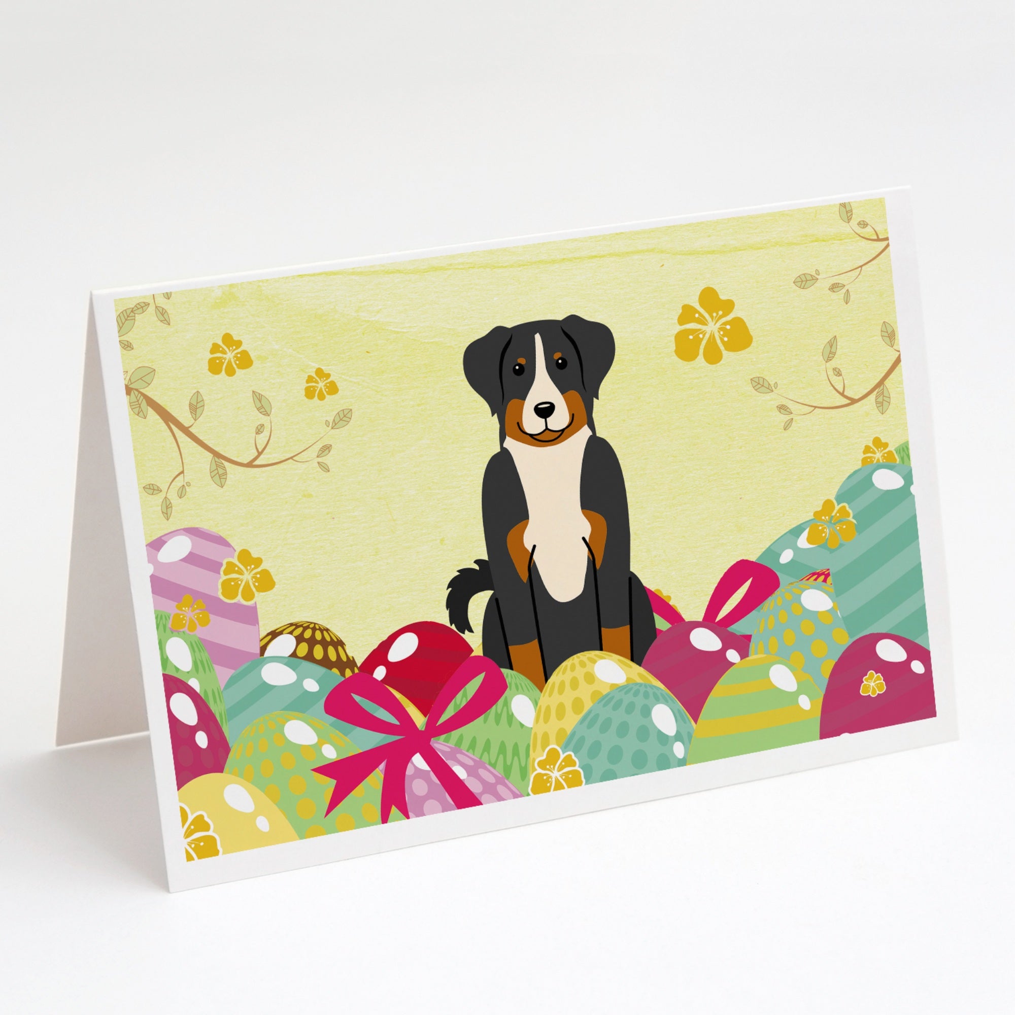Easter Eggs Appenzeller Sennenhund Greeting Cards And Envelopes Pack Of 8