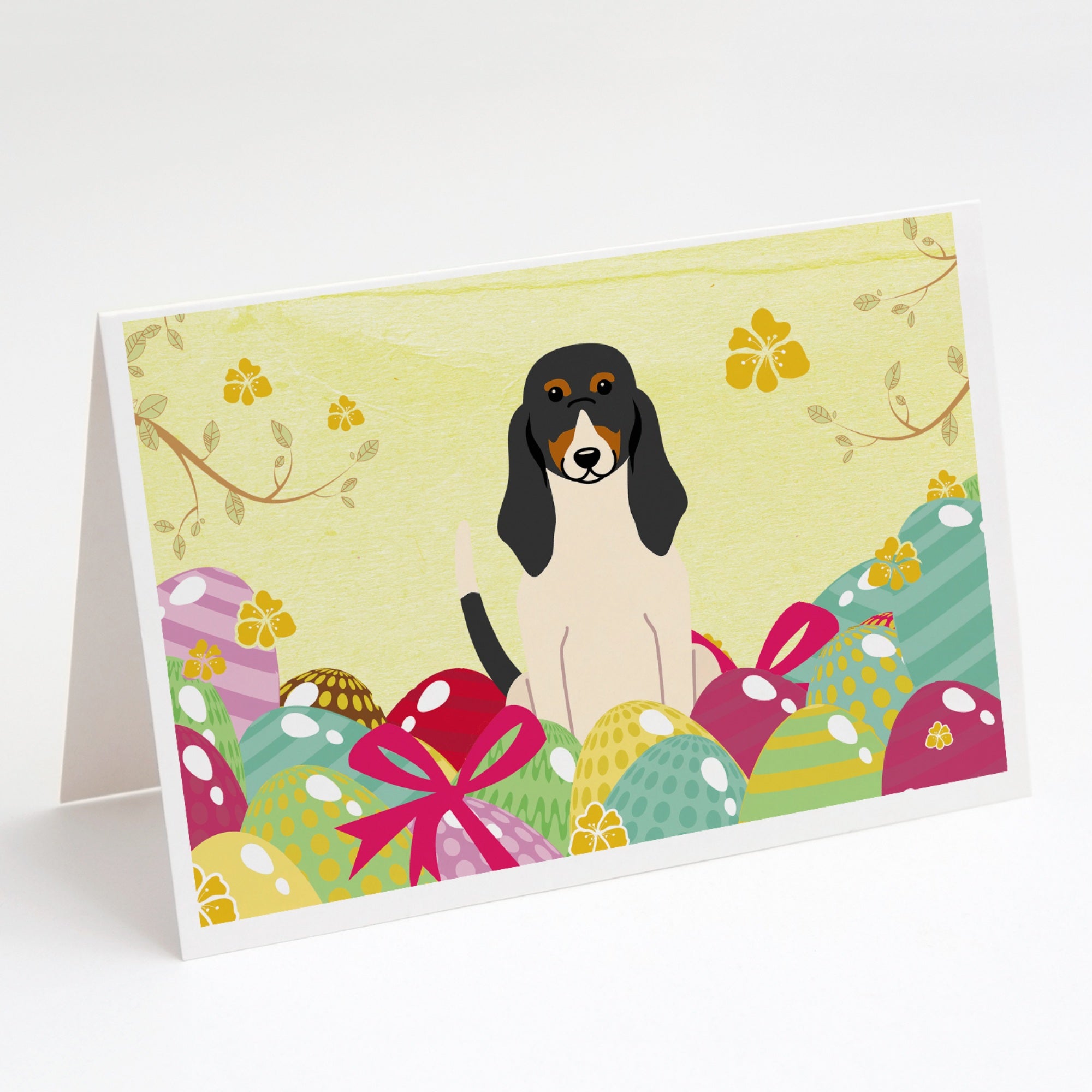 Easter Eggs Swiss Hound Greeting Cards And Envelopes Pack Of 8
