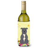 Caroline'S Treasures Bb6046Literk Easter Staffie Bull Terrier Wine Bottle Beverage Insulator Hugger, 750Ml, Multicolor