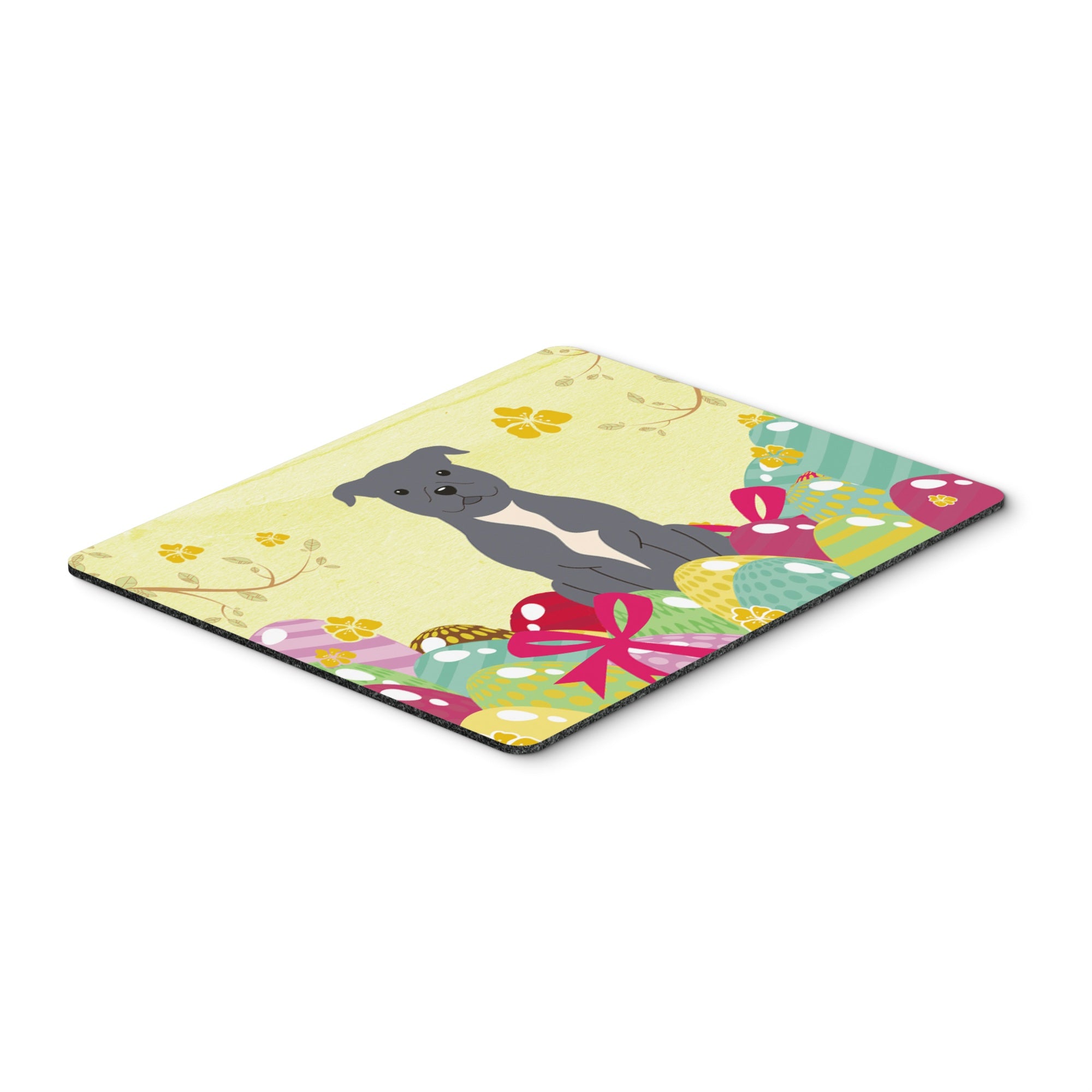 Caroline'S Treasures Easter Eggs Staffordshire Bull Terrier Blue Mouse Pad, Hot Pad Or Trivet, Multicolor, 7.75X9.25  (Bb6046
