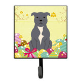 Caroline'S Treasures Eggs Easter Staffordshire Bull Terrier Blue Wall Hook, Small, Multicolor