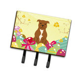 Caroline'S Treasures Easter Eggs Staffordshire Bull Terrier Brown Leash Or Key Holder Hooks, Multicolor