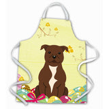 Caroline'S Treasures Easter Eggs Staffordshire Bull Terrier Chocolate Apron, Large, Multicolor