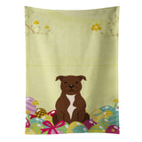Caroline'S Treasures Easter Eggs Staffordshire Bull Terrier Chocolate Kitchen Towel, Multicolor, 25 X 15