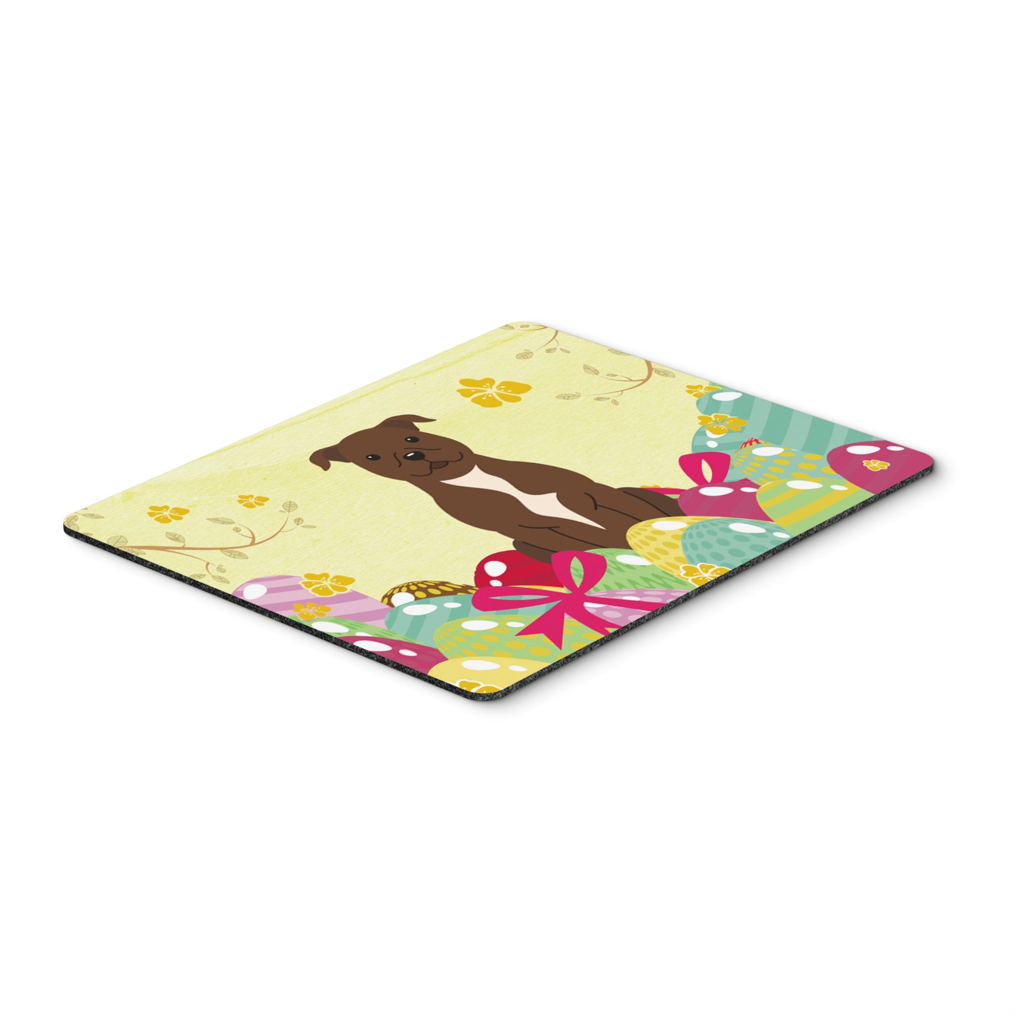 Caroline'S Treasures Easter Eggs Staffordshire Bull Terrier Chocolate Mouse Pad, Hot Pad Or Trivet, Multicolor, 7.75X9.25  (B
