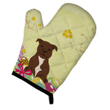 Caroline'S Treasures Easter Eggs Staffordshire Bull Terrier Chocolate Oven Mitt, Multicolor, 12 X 8.5