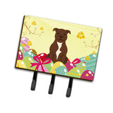 Caroline'S Treasures Easter Eggs Staffordshire Bull Terrier Chocolate Leash Or Key Holder Hooks, Multicolor