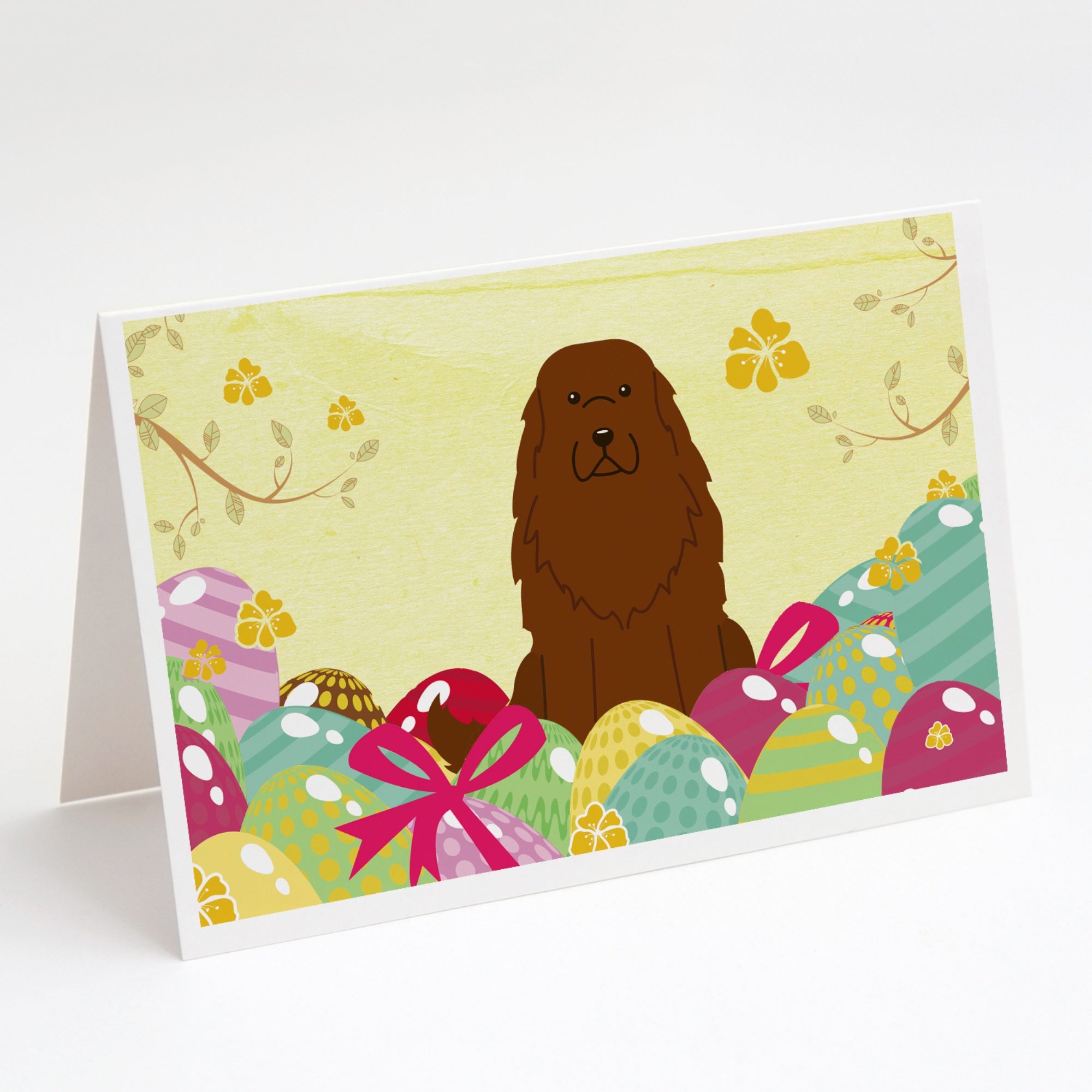 Easter Eggs Caucasian Shepherd Dog Greeting Cards And Envelopes Pack Of 8