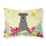 Easter Eggs Miniature Schanuzer Black Fabric Standard Pillowcase