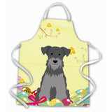 Caroline'S Treasures Easter Eggs Miniature Schanuzer Black Silver Apron, Large, Multicolor
