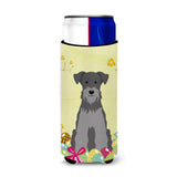 Caroline'S Treasures Easter Miniature Schanuzer Michelob Ultra Hugger For Slim Cans, Slim Can, Multicolor