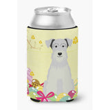Caroline'S Treasures Easter Eggs Miniature Schanuzer White Can Or Bottle Hugger, Can Hugger, Multicolor