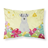 Easter Eggs Miniature Schanuzer White Fabric Standard Pillowcase