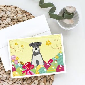 Easter Eggs Miniature Schnauzer Salt And Pepper Greeting Cards And Envelopes Pack Of 8