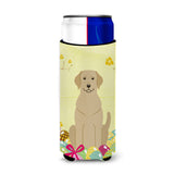 Caroline'S Treasures Easter Eggs Yellow Labrador Michelob Ultra Hugger For Slim Cans, Slim Can, Multicolor