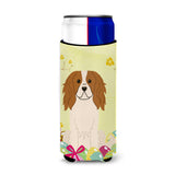 Caroline'S Treasures Easter Eggs Cavalier Spaniel Michelob Ultra Hugger For Slim Cans, Slim Can, Multicolor