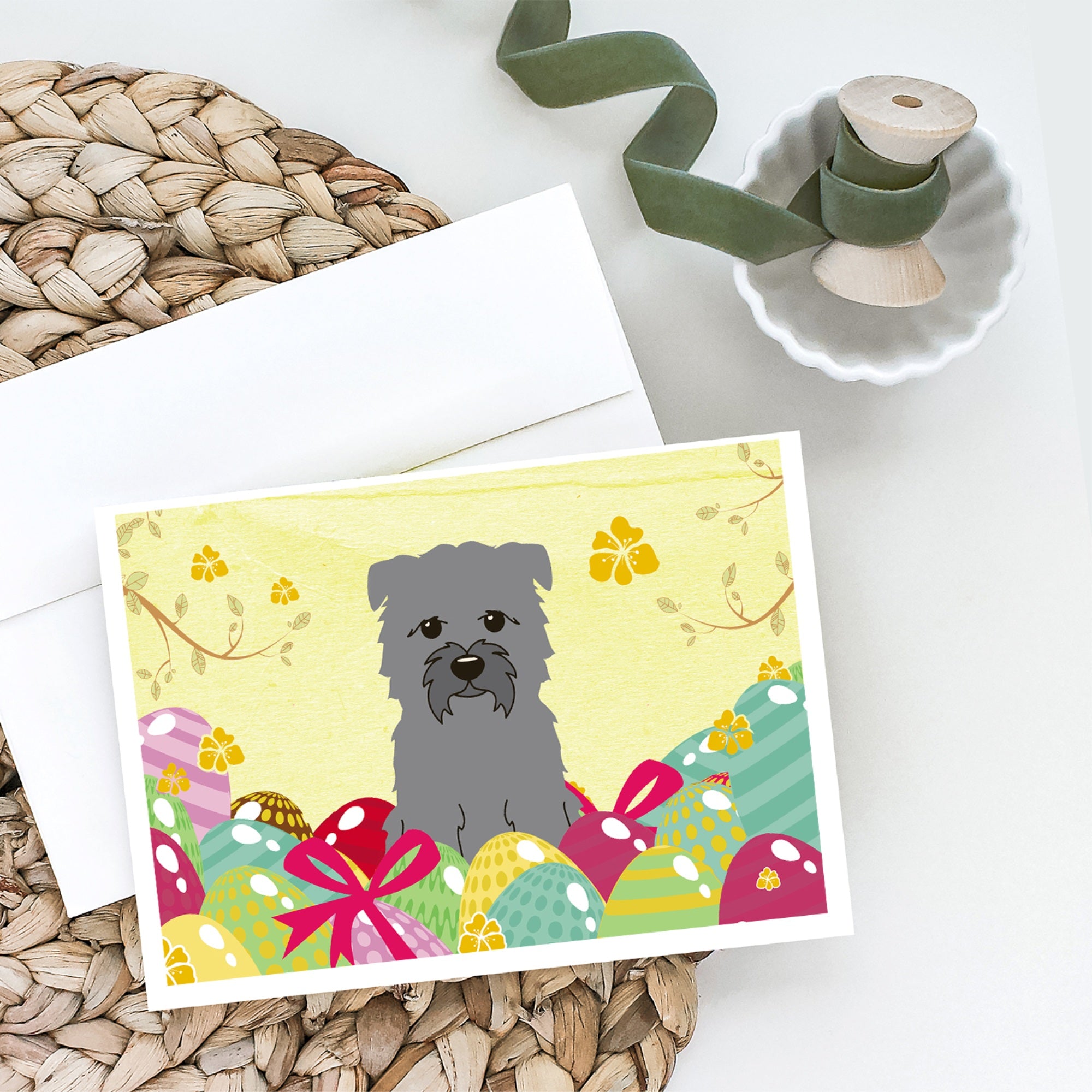 Easter Eggs Glen Of Imal Grey Greeting Cards And Envelopes Pack Of 8