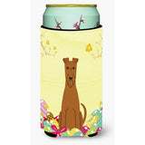Caroline'S Treasures Easter Eggs Irish Terrier Tall Boy Beverage Insulator Hugger, Multicolor