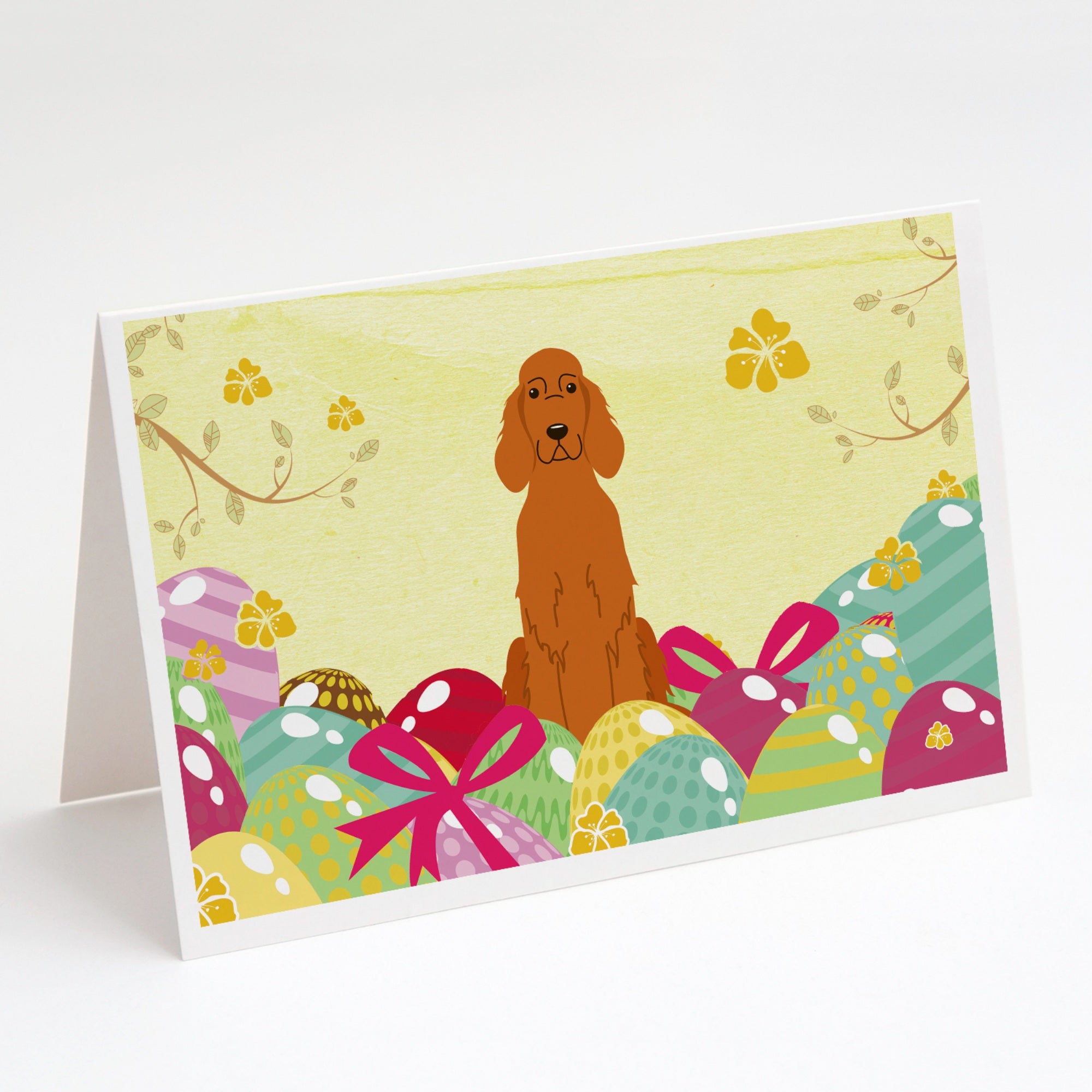 Easter Eggs Irish Setter Greeting Cards And Envelopes Pack Of 8