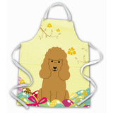 Caroline'S Treasures Easter Eggs Poodle Tan Apron, Large, Multicolor