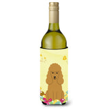 Caroline'S Treasures Bb6069Literk Easter Eggs Poodle Tan Wine Bottle Beverage Insulator Hugger, 750Ml, Multicolor