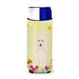 Caroline'S Treasures Easter Eggs Poodle White Michelob Ultra Hugger For Slim Cans, Slim Can, Multicolor