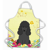 Caroline'S Treasures Easter Eggs Poodle Black Apron, Multicolor, Large