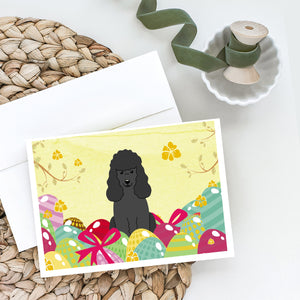 Easter Eggs Poodle Black Greeting Cards And Envelopes Pack Of 8