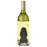 Caroline'S Treasures Bb6071Literk Easter Eggs Poodle Black Wine Bottle Beverage Insulator Hugger, 750Ml, Multicolor