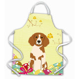 Caroline'S Treasures Easter Eggs Brittany Spaniel Apron, Large, Multicolor